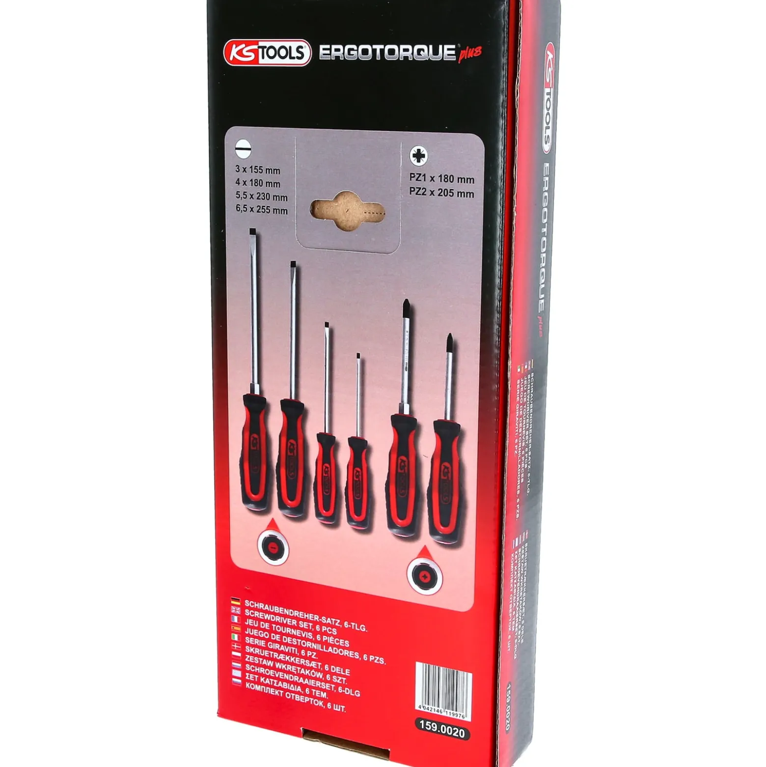 KS TOOLS ERGOTORQUEplus Schraubendreher-Satz 6tlg. Schlitz PZ - 159.0020