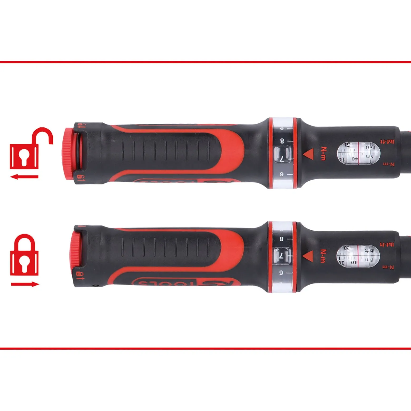 KS TOOLS 1/2" ERGOTORQUEprecision Ratschen-Drehmomentschlüssel Drehknopf 20 - 100 Nm - 516.1432