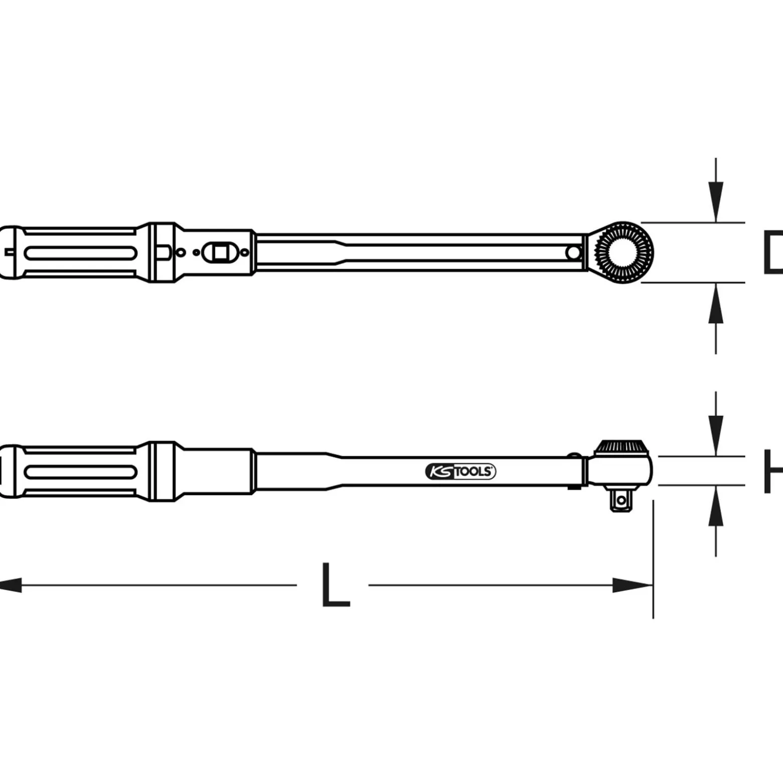 KS TOOLS 1/2" ERGOTORQUEprecision Ratschen-Drehmomentschlüssel Drehknopf 20 - 100 Nm - 516.1432