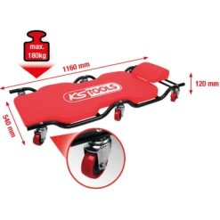 KS TOOLS Fahrbare Liege 1160 x 540 mm - 500.8003