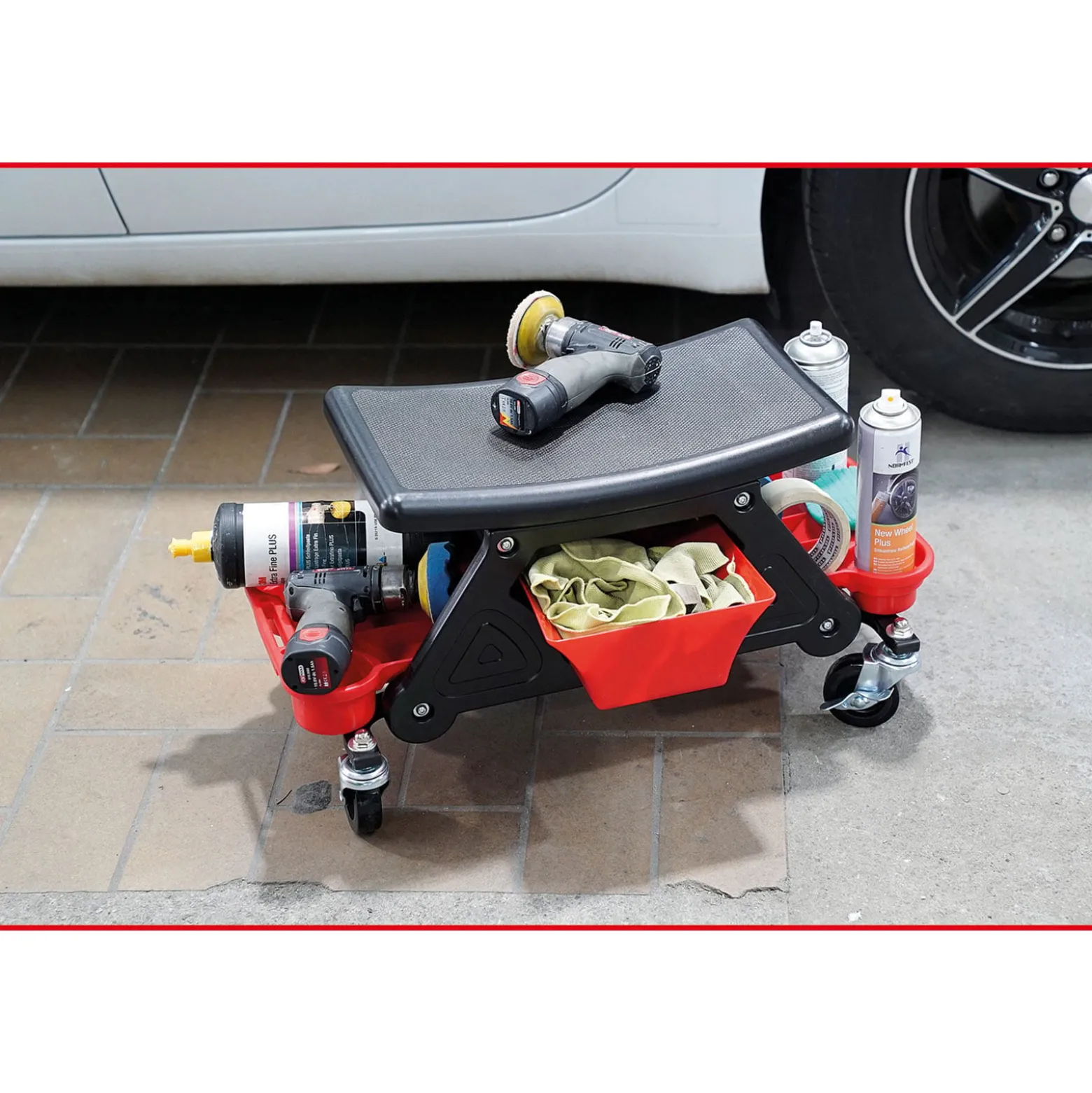 KS TOOLS Fahrbarer Hocker L 650 x H 350 mm - 500.8013