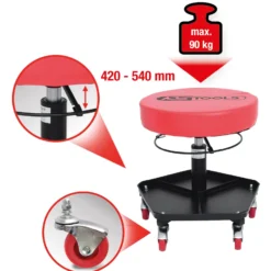 KS TOOLS Fahrbarer und höhenverstellbarer Hocker - 500.8030
