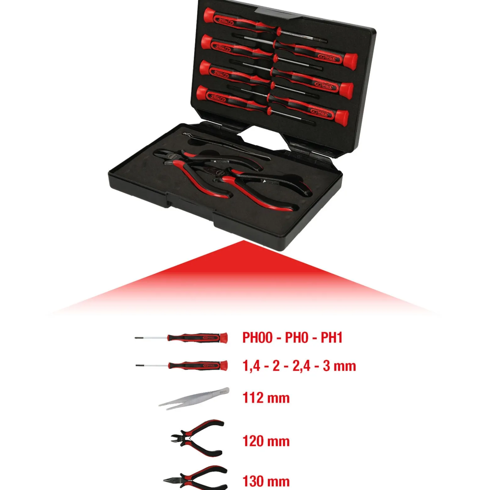 KS TOOLS Feinmechanik-Werkzeug-Satz 10tlg. - 500.7180