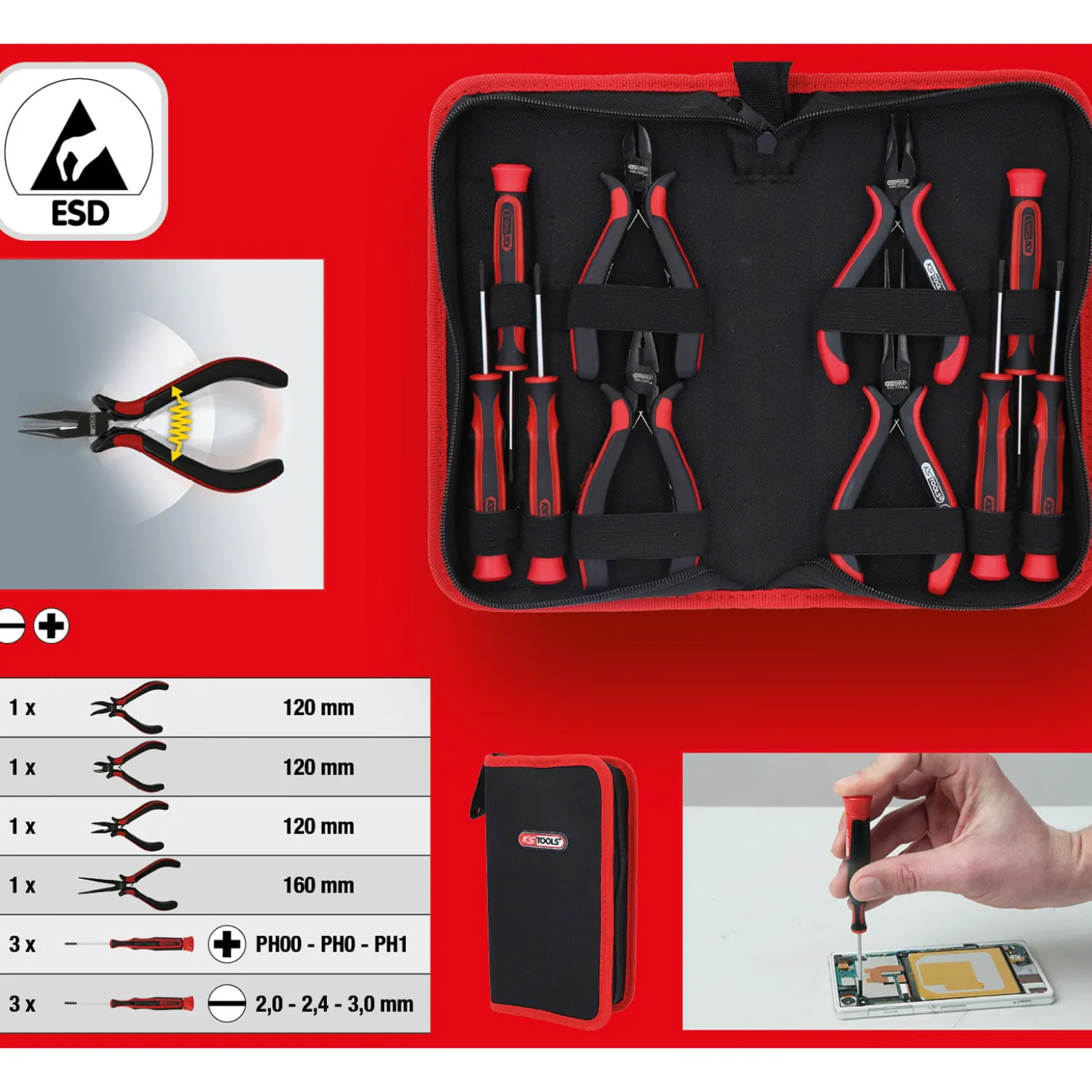 KS TOOLS Feinmechanik-Werkzeug-Satz, 10-tlg - 500.7220