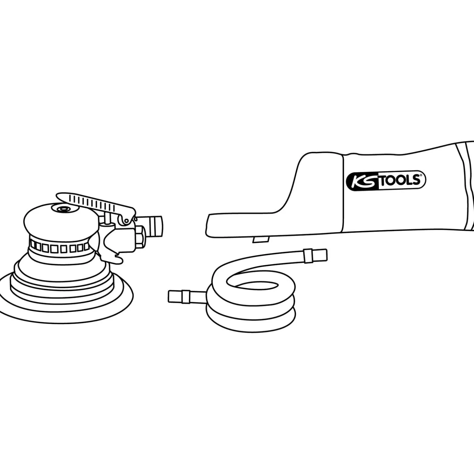 KS TOOLS Feinschliff-Druckluft-Excenterschleifer mit Staubabsaugung - 515.3061