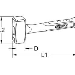 KS TOOLS Fäustel mit Fiberglasstiel 1000g - 142.5101