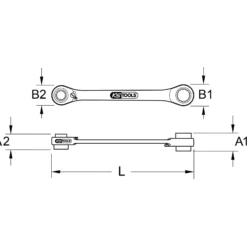 KS TOOLS GEARplus Mini-Bit-Umschalt-Ratschenringschlüssel 1/4
