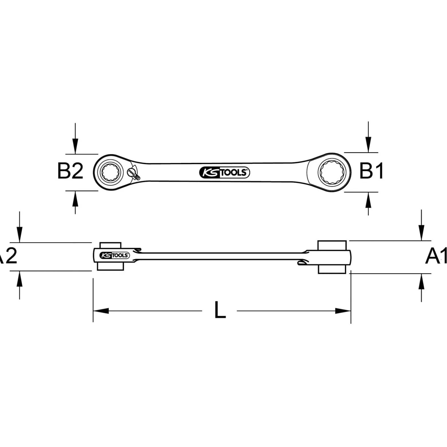 KS TOOLS GEARplus Mini-Bit-Umschalt-Ratschenringschlüssel 1/4" x 10 mm - 503.4678