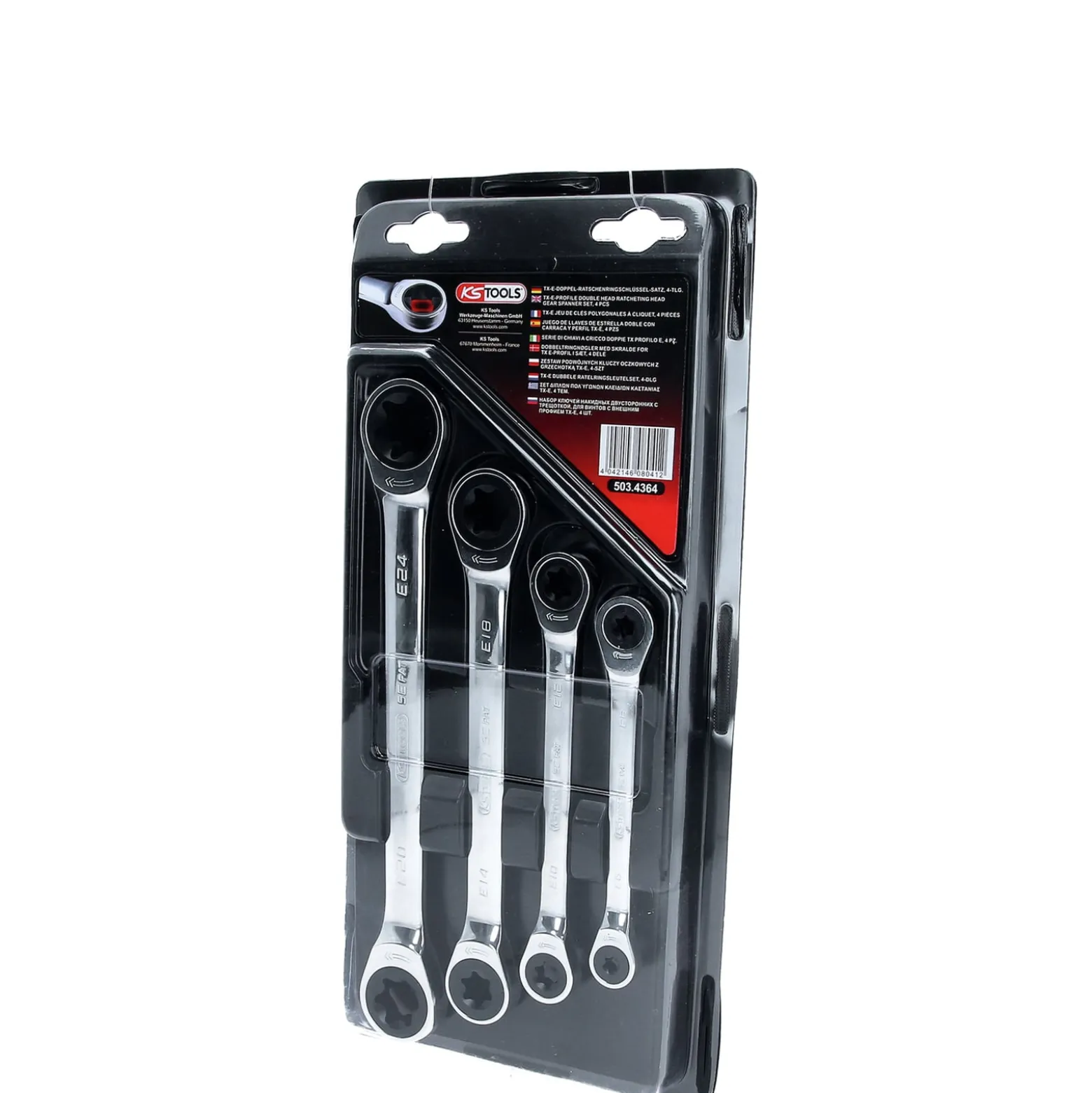 KS TOOLS GEARplus Torx-E-Doppel-Ratschenringschlüssel-Satz 4tlg. - 503.4364