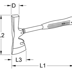 KS TOOLS Gipserbeil mit Fiberglasstiel 600g - 142.2013
