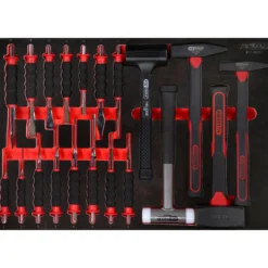 KS TOOLS Hammer- / und Meißel-Satz in Schaumstoffeinlage 20tlg. - 811.0020