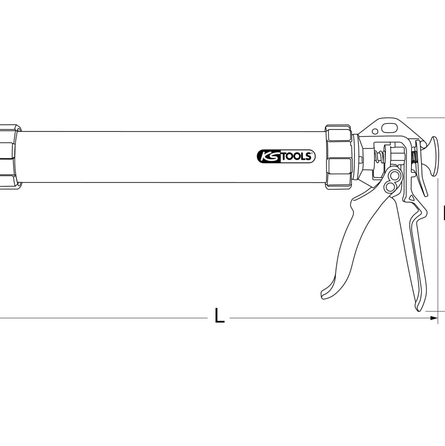 KS TOOLS Hand-Kartuschen-Pistole 600 ml 480 mm - 980.3000