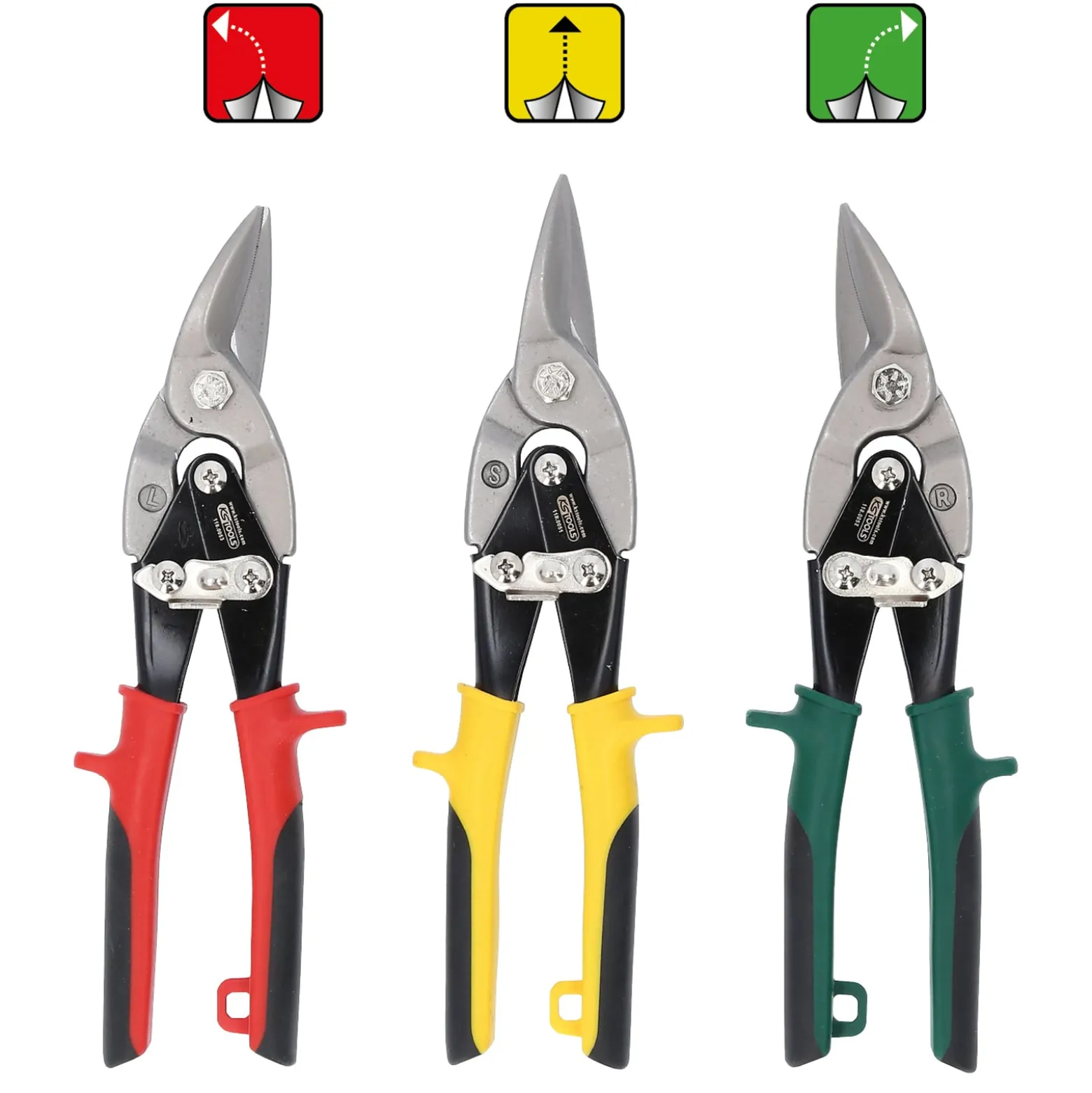 KS TOOLS Hebel-Blechdurchgangsscheren-Satz 3tlg. - 118.0050