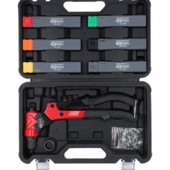 KS TOOLS 3 in 1 Handnietzangen-Satz, drehbar, 12-tlg. - 150.9820