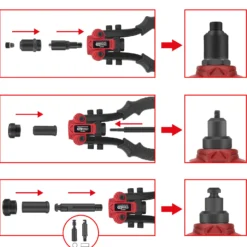 KS TOOLS 3 in 1 Nietzangen-Satz 15tlg.. - 150.9805
