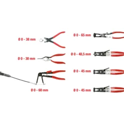 KS TOOLS KFZ Schlauchschellenzangen-Satz 7tlg. - 115.1055