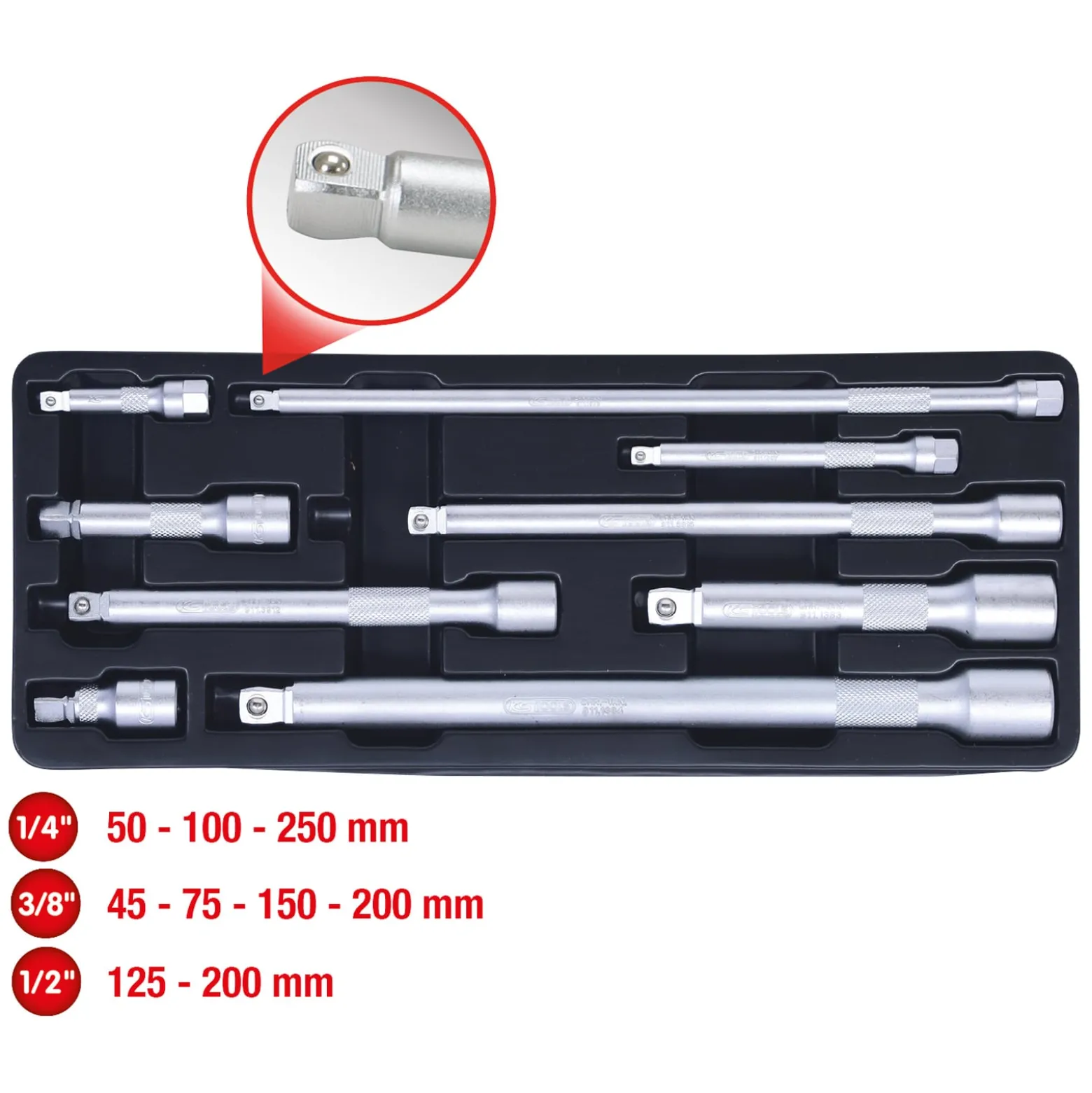KS TOOLS Kipp-Verlängerungs-Satz 9tlg. - 911.0009