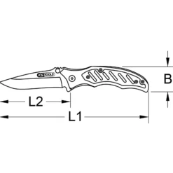 KS TOOLS Klappmesser mit Arretierung und Gurtschneider - 907.2220