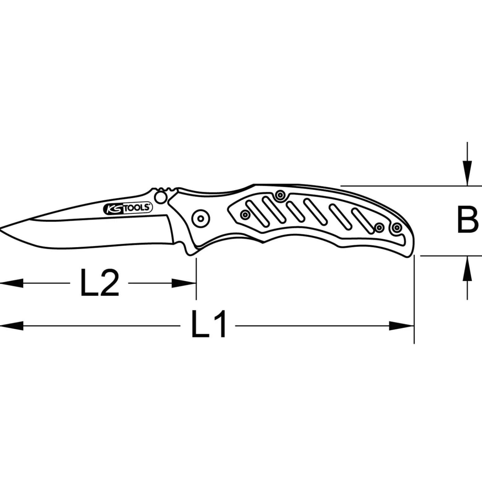 KS TOOLS Klappmesser mit Arretierung und Gurtschneider - 907.2220