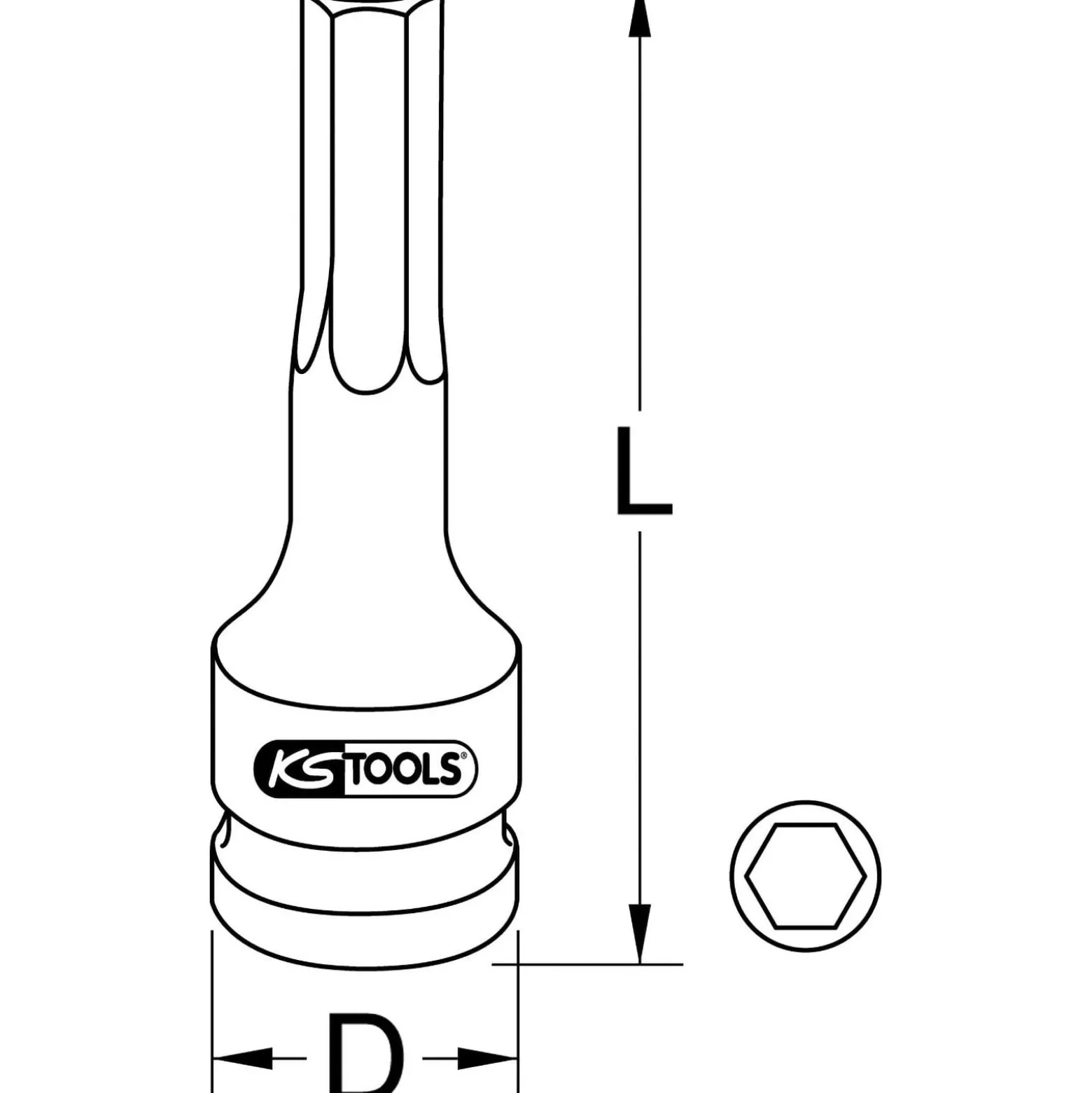 KS TOOLS 1/2" Kraft-Bit-Stecknuss Innensechskant 6 mm - 911.0926