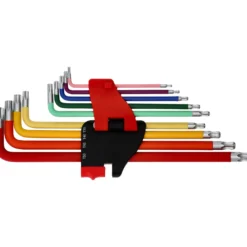 KS TOOLS Kugelkopf-Torx-Winkelstiftschlüssel-Satz extra lang 9tlg. - 151.5210