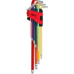 KS TOOLS Kugelkopf-Torx-Winkelstiftschlüssel-Satz extra lang 9tlg. - 151.5210