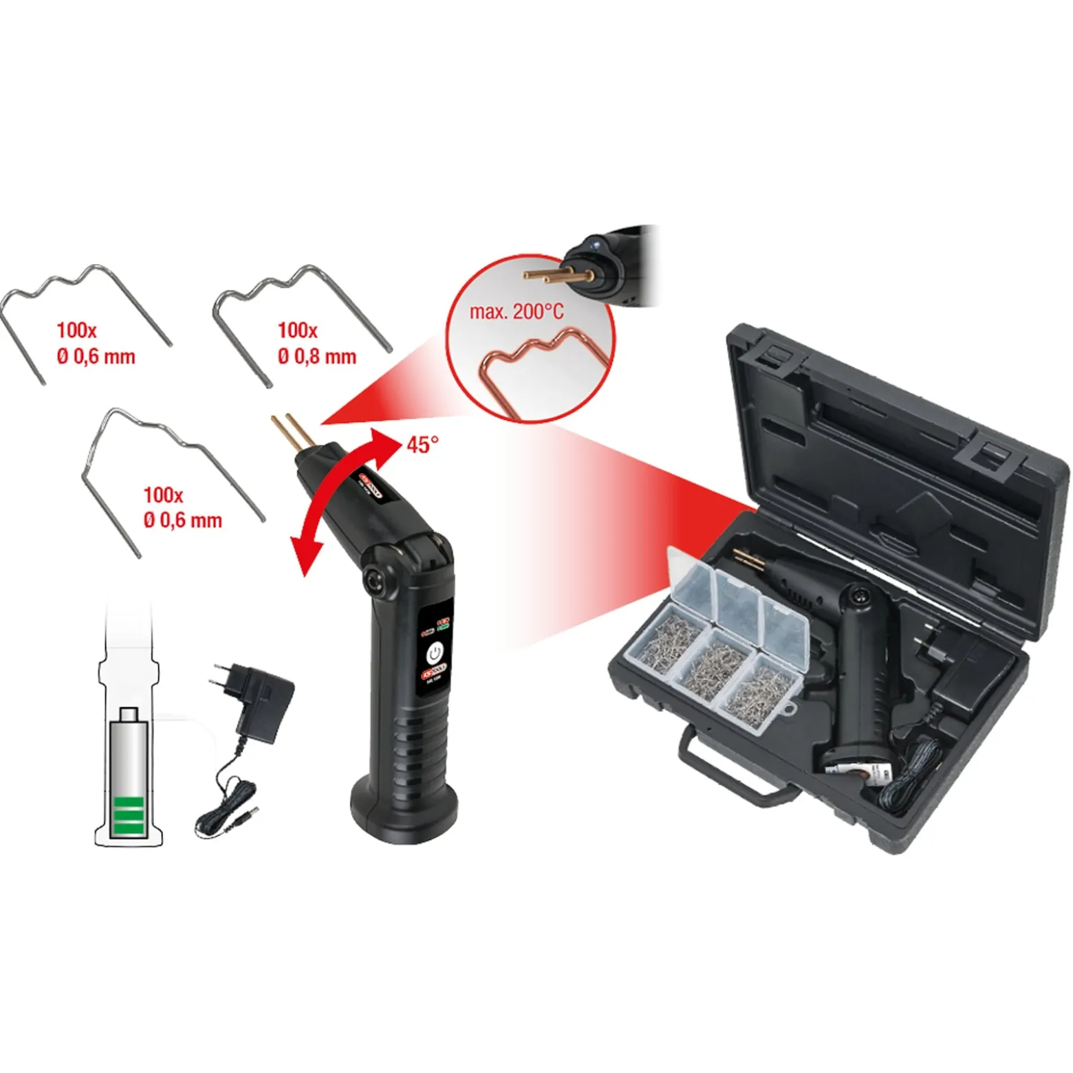 KS TOOLS Kunststoffreparatur-Satz (kabellos) 302tlg. - 150.1035