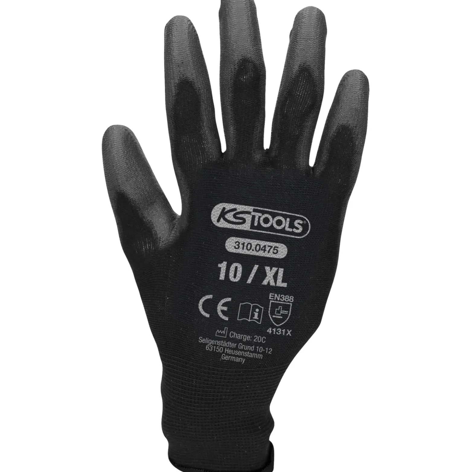 KS TOOLS Mikro-Feinstrickhandschuhe schwarz 10 12 Paar - 310.0475