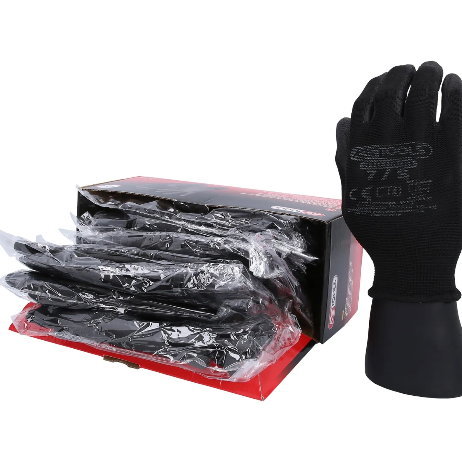 KS TOOLS Mikro-Feinstrickhandschuhe-schwarz 7 12 Paar - 310.0490