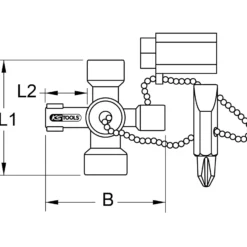 KS TOOLS Mini-Schaltschrankschlüssel 42 mm - 130.1010