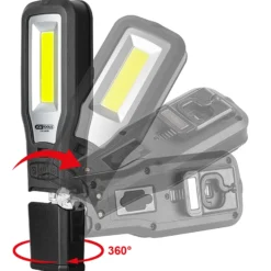KS TOOLS Mobile Werkstatt-Handlampe knickbar 550 Lumen - 150.4490