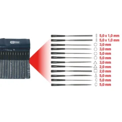 KS TOOLS Nadelfeilen-Satz mit Kunststoffheft 12tlg. - 140.3050