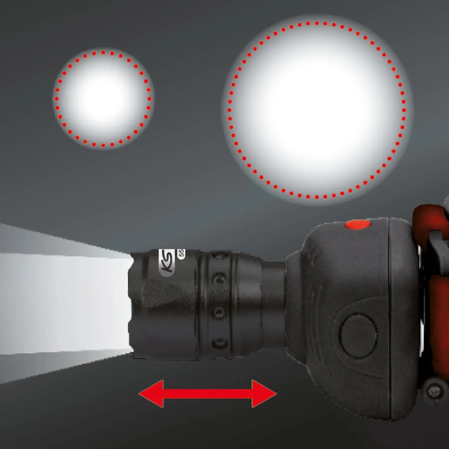 KS TOOLS perfectLight Kopflampe mit Fokus 140 Lumen - 550.1238