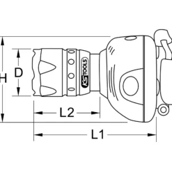 KS TOOLS perfectLight Kopflampe mit Fokus 140 Lumen - 550.1238