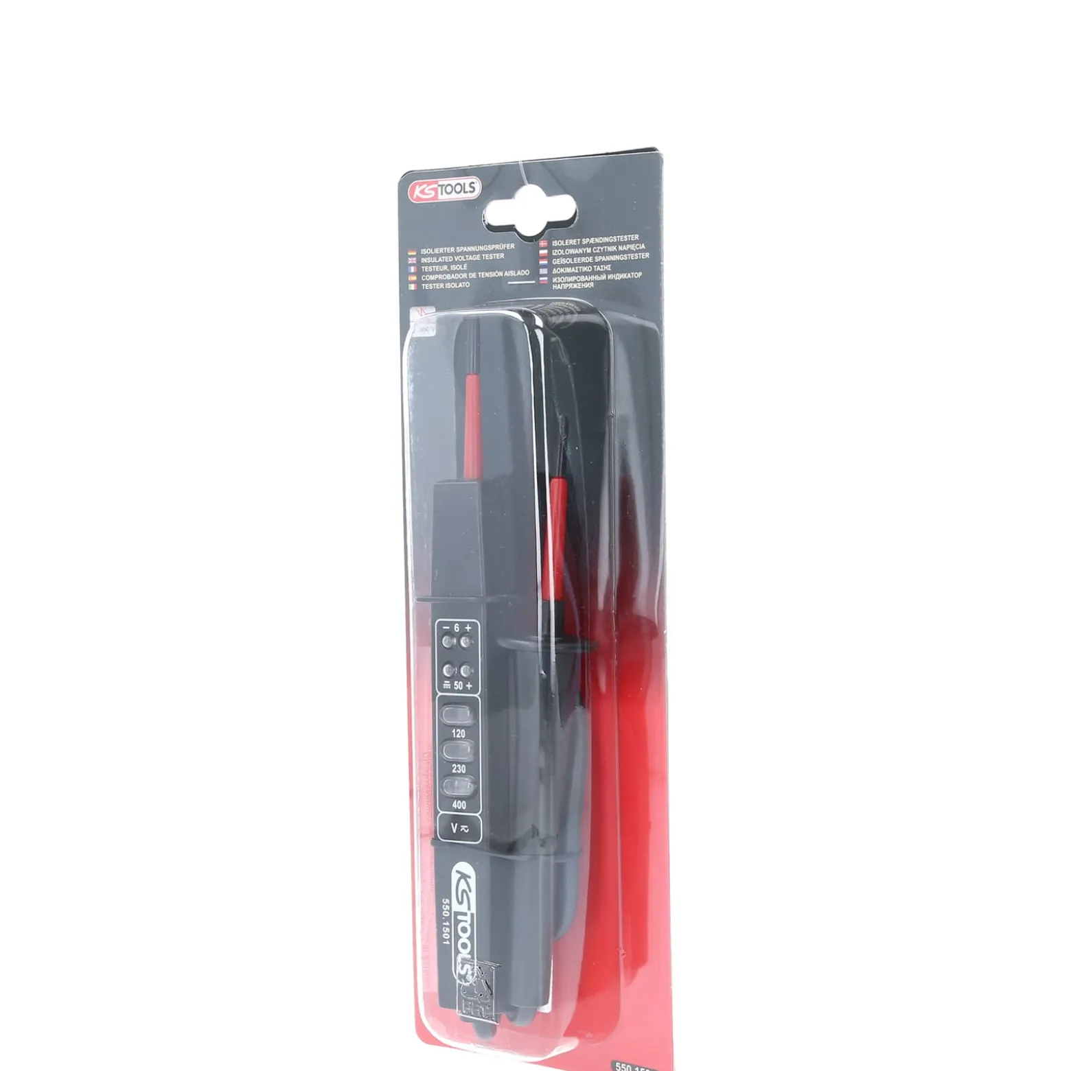 KS TOOLS Polaritäts- und Spannungsprüfer mit Schutzisolierung 6-400 V - 550.1501