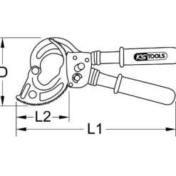 KS TOOLS Ratschenkabelschere mit Schutzisolierung 400 mm - 117.1248