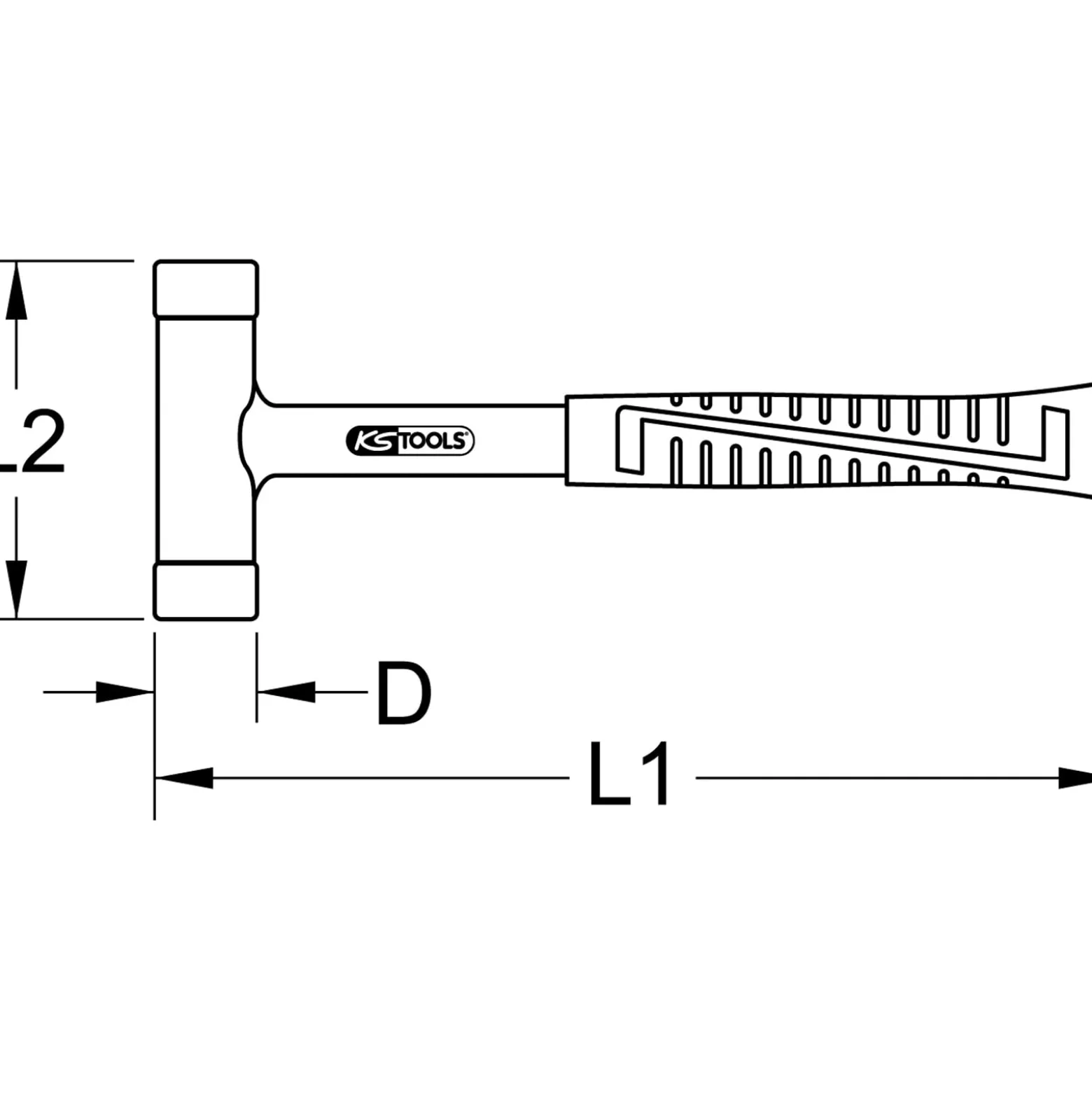 KS TOOLS Rückschlagfreier Schonhammer 480g - 140.5271