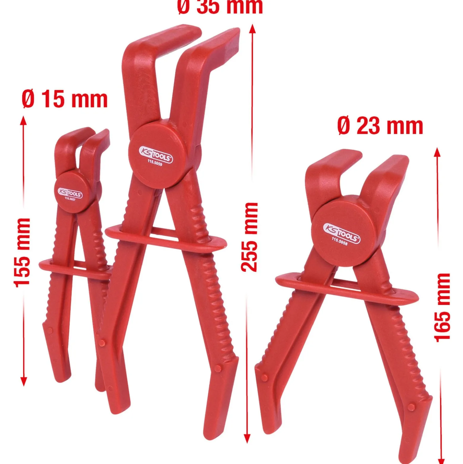 KS TOOLS Schlauch-Abklemm-Zangen-Satz 90° 3tlg. - 115.5055