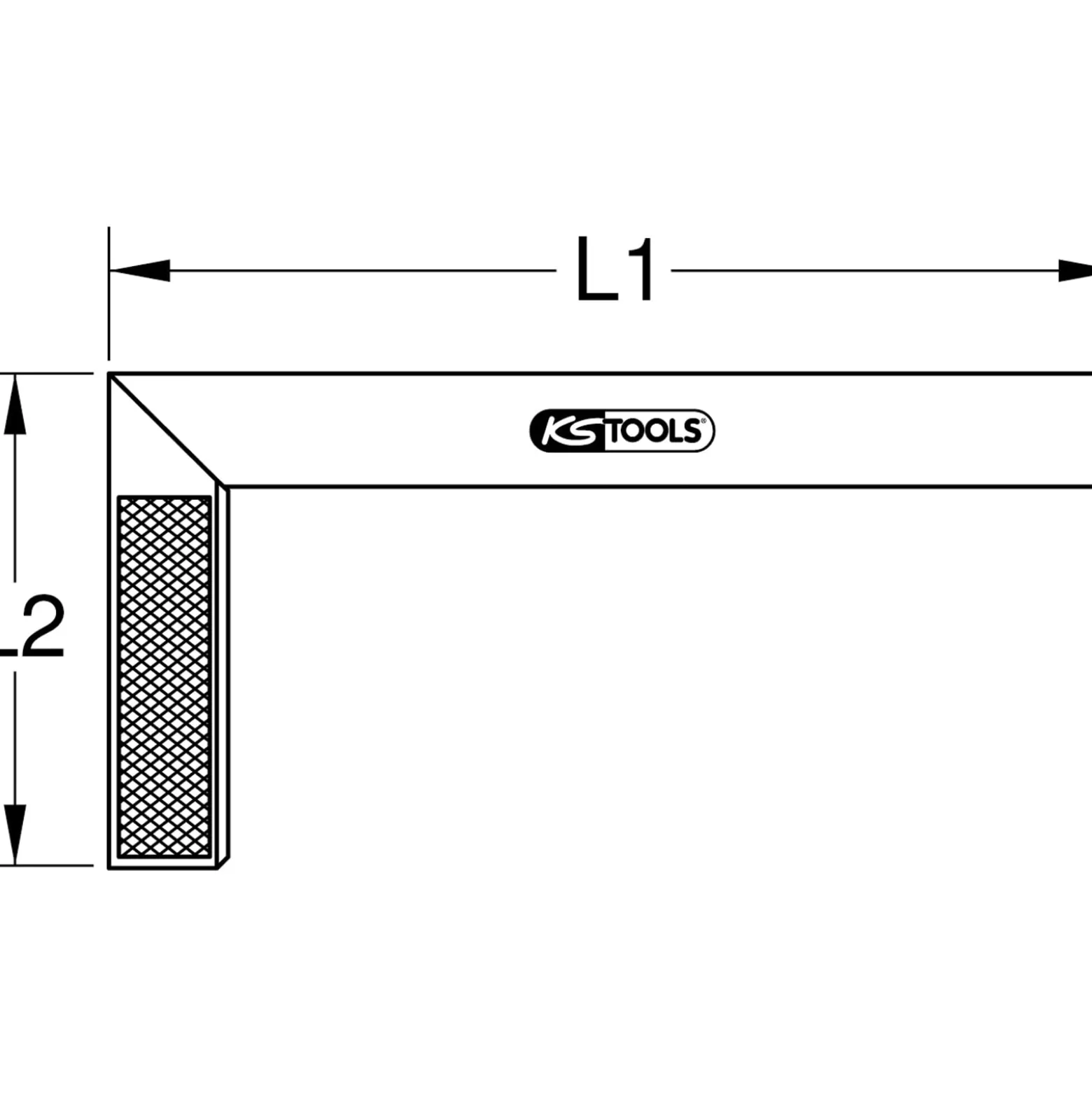 KS TOOLS Schreinerwinkel mit Aluminiumzunge 250 mm - 300.0220