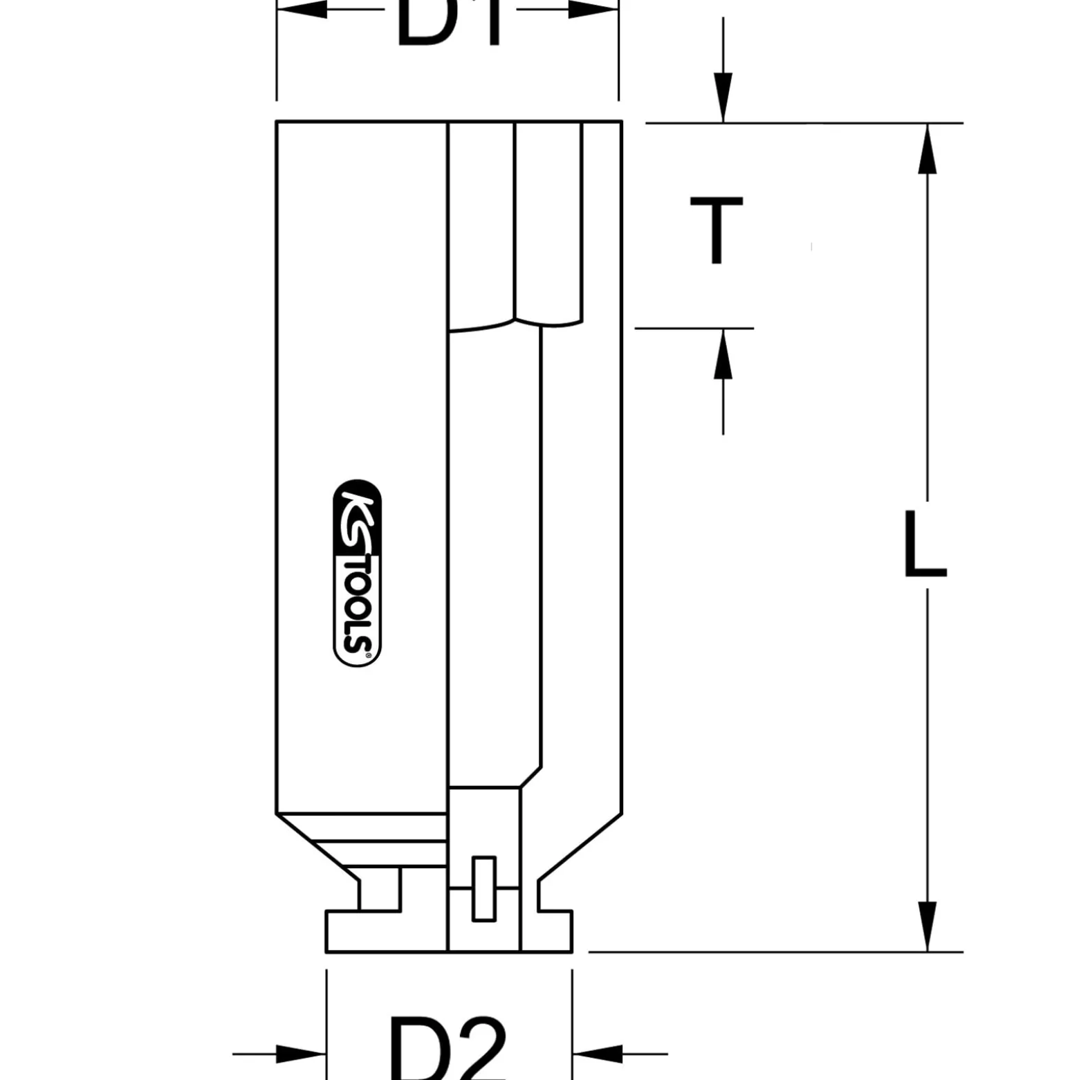 KS TOOLS 1/2" Sechskant-Kraft-Stecknuss lang 22 mm - 515.1122