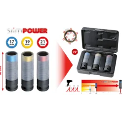 KS TOOLS SlimPOWER Impact-Stecknuss-Satz 3tlg. 1/2