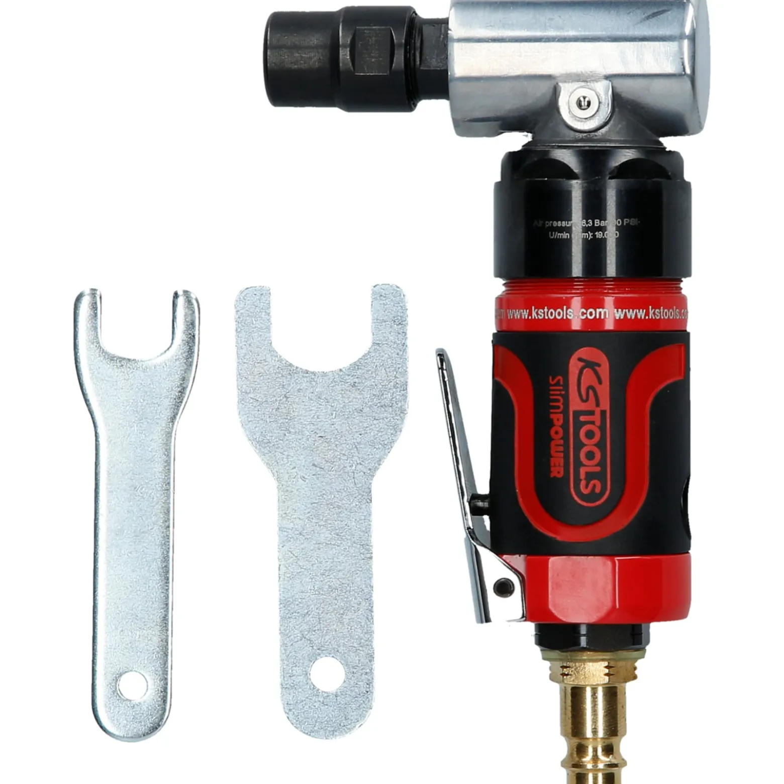 KS TOOLS SlimPOWER Mini-Druckluft-Winkelstabschleifer 19.000 U/min - 515.5535