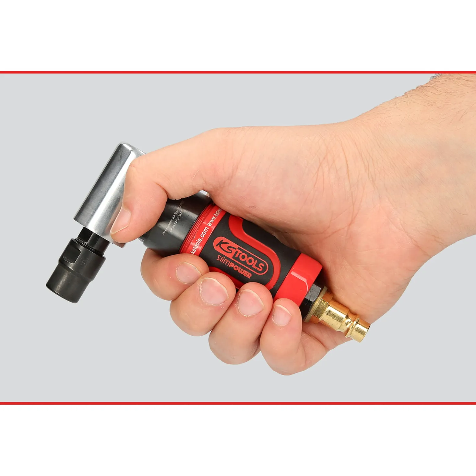 KS TOOLS SlimPOWER Mini-Druckluft-Winkelstabschleifer 19.000 U/min - 515.5535