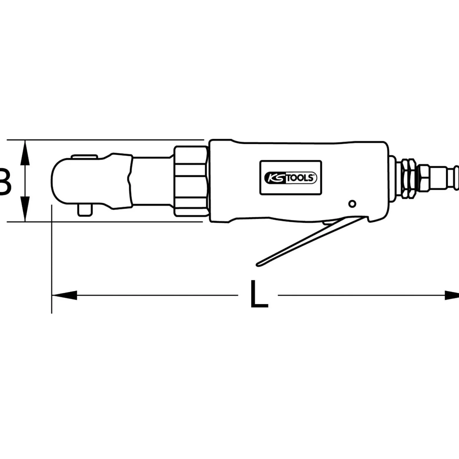 KS TOOLS 3/8" SlimPOWER Mini-Druckluft-Umschaltratsche 30 Nm - 515.5510