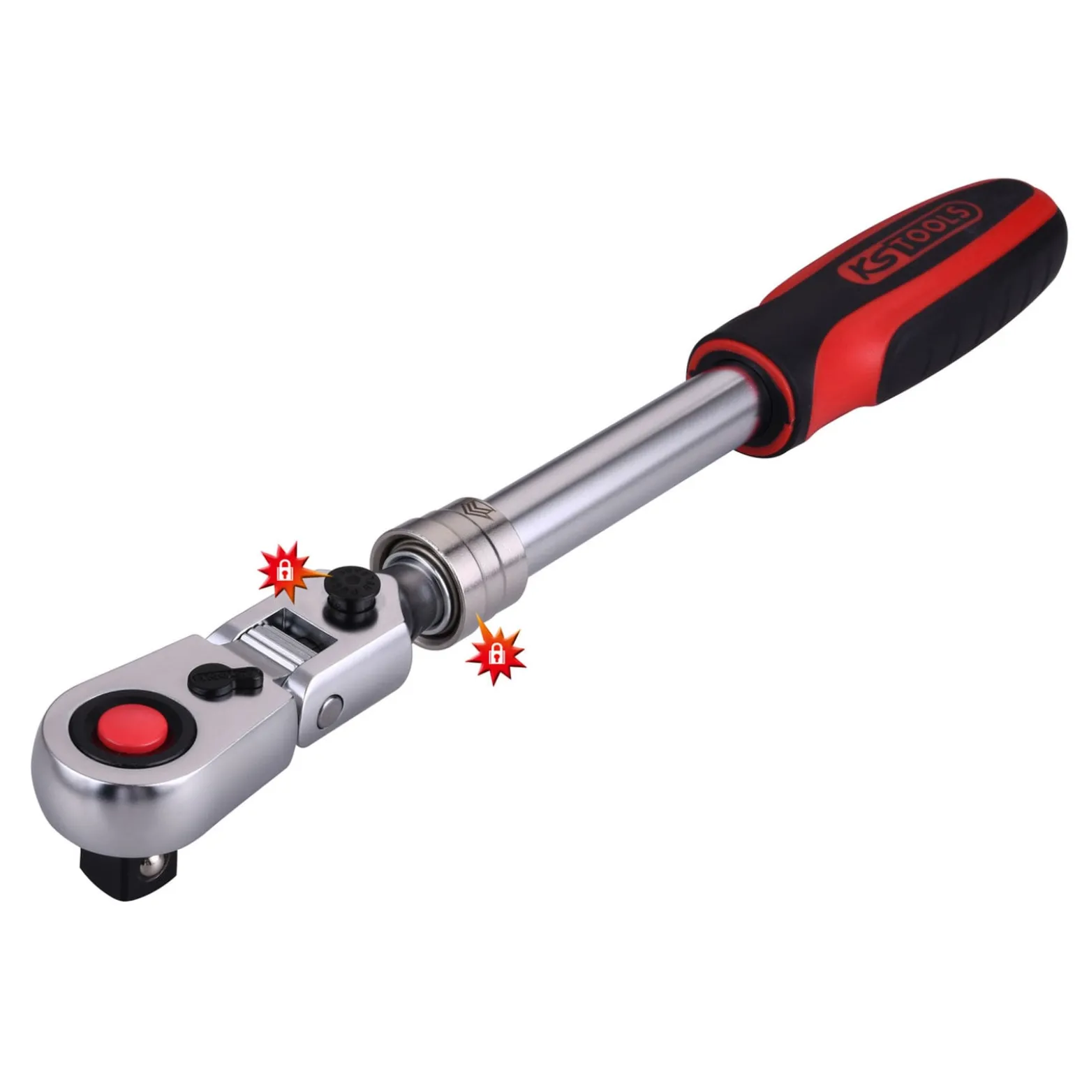 KS TOOLS 1/4" SlimPOWER Teleskop-Gelenk-Umschaltknarre 72 Zahn - 914.1420