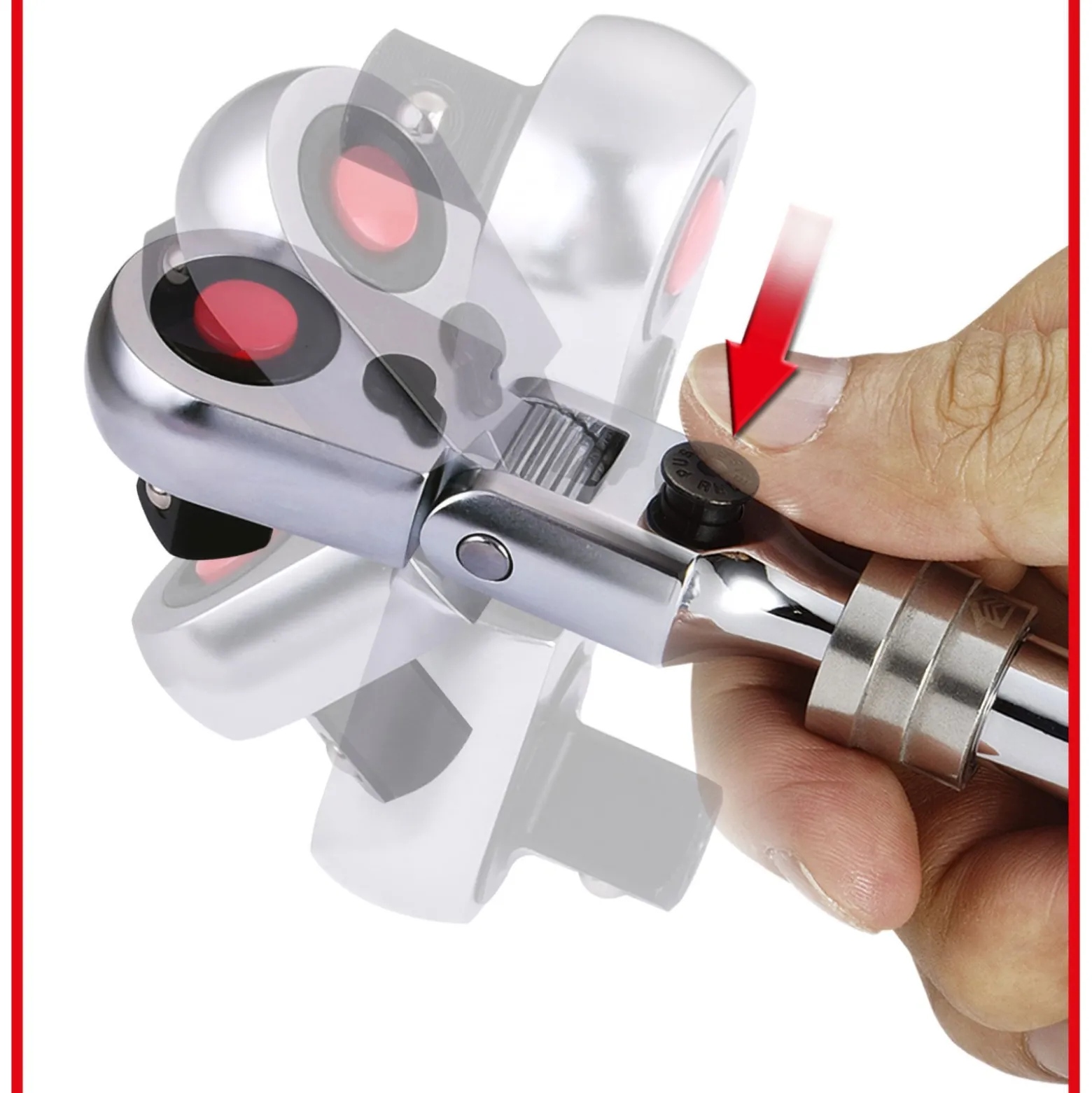 KS TOOLS 1/4" SlimPOWER Teleskop-Gelenk-Umschaltknarre 72 Zahn - 914.1420