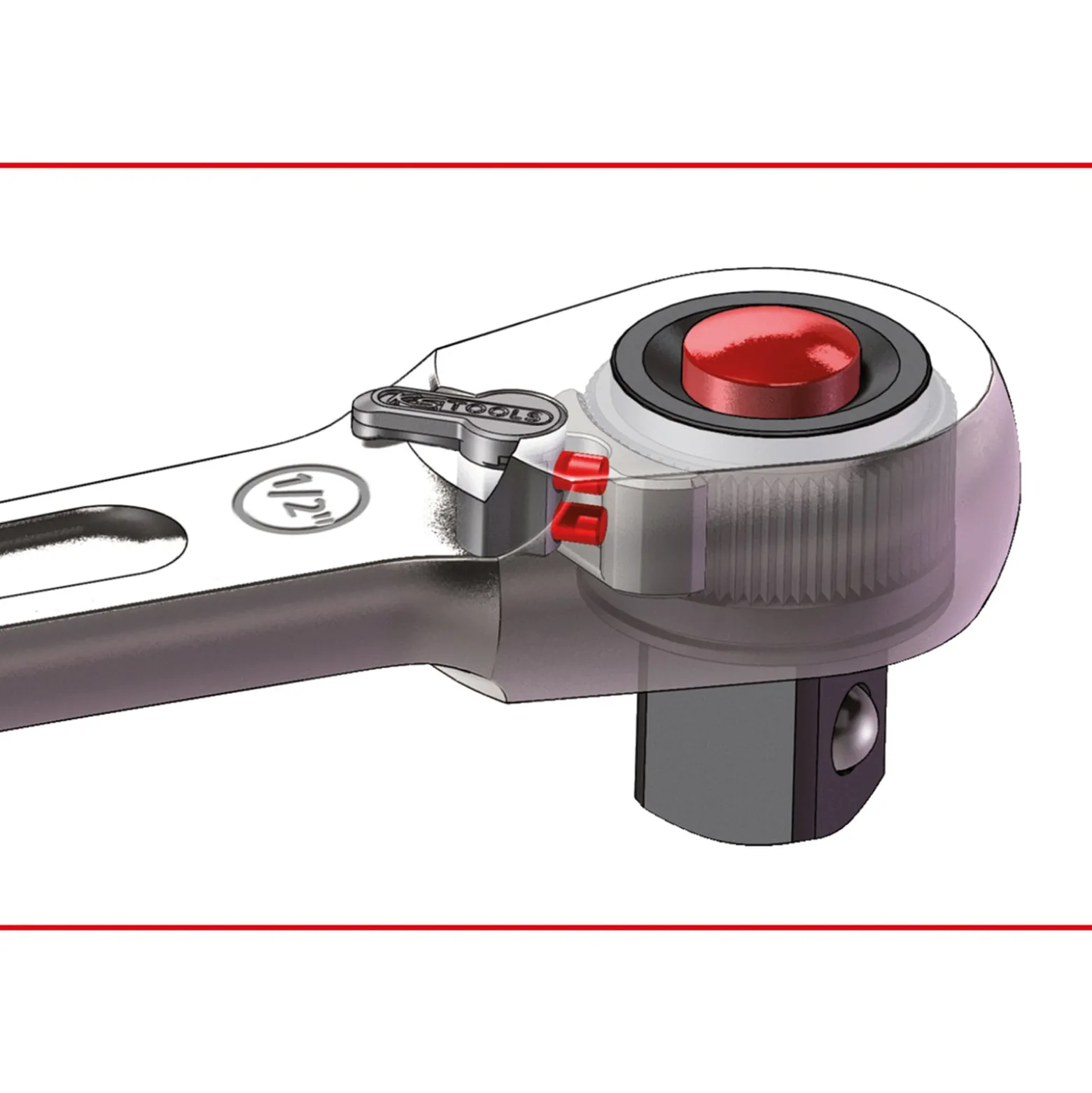 KS TOOLS SlimPOWER Umschaltknarren-Satz 2tlg. 1/4"+1/2" - 920.0002