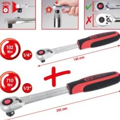 KS TOOLS SlimPOWER Umschaltknarren-Satz 2tlg. 1/4