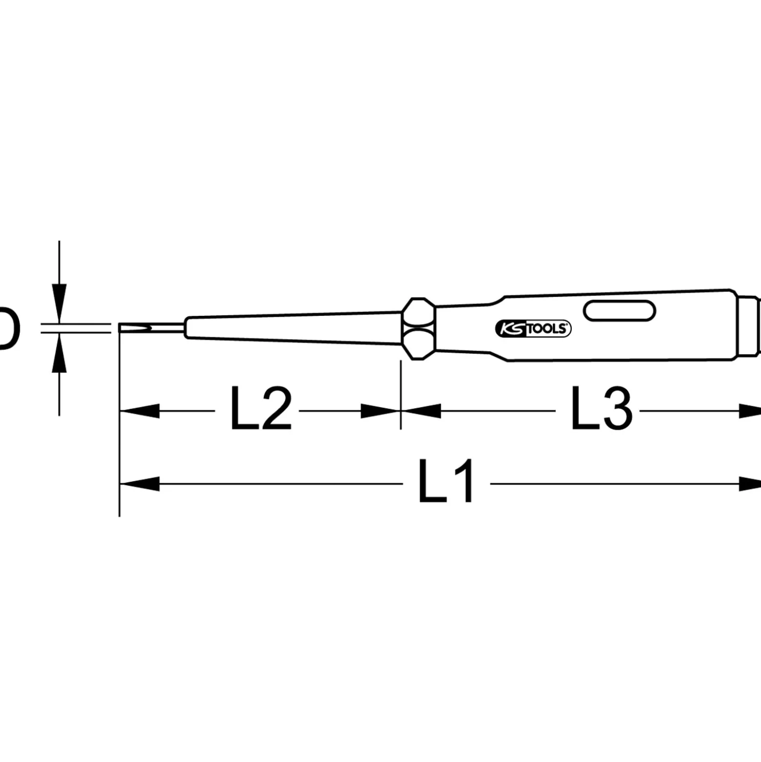 KS TOOLS Spannungsprüfer mit Schutzisolierung 100-500 V 140 mm - 911.2176