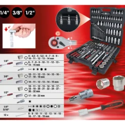 KS TOOLS 1/4"+ 3/8"+ 1/2" Steckschlüssel-Satz 216tlg. - 917.0216